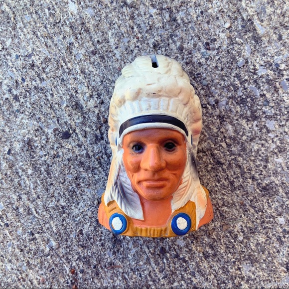 Vintage Japan Native American Indian Chief coin bank - Picture 7 of 9